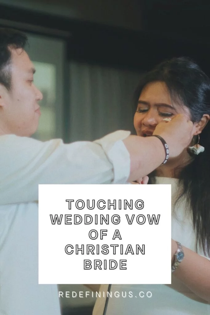 Touching wedding vow of a Christian bride, "wedding vows sample"